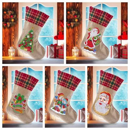 (🎁🔥HOT SALE - 49% OFF) 5D Diamond Painting Xmas Rhinestone Sock Embroidery Mosaic Gift Bag-SLOOSELYK
