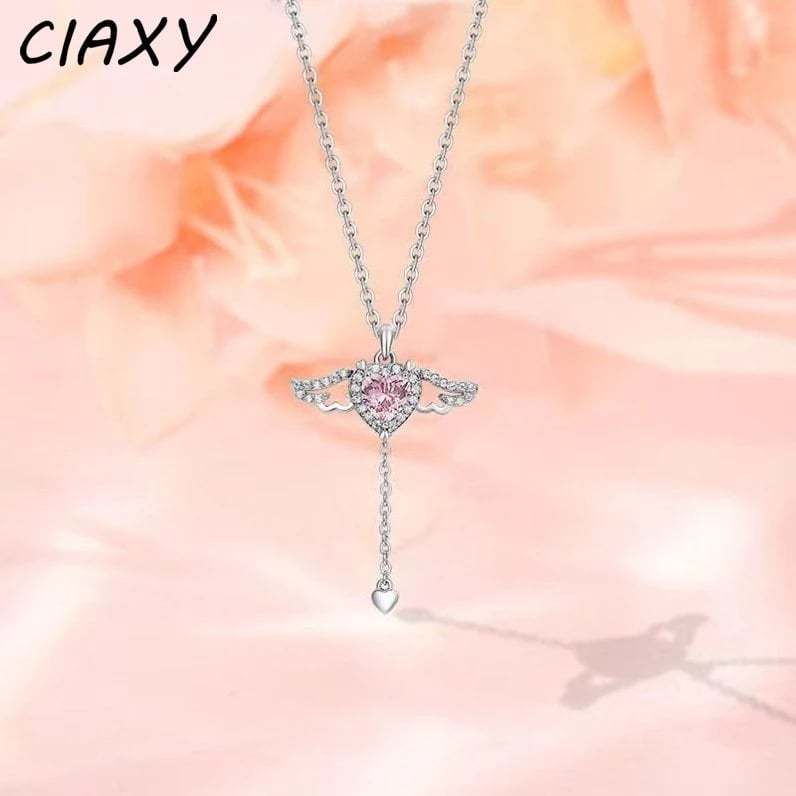 Women's Day Sale-Angel Wings Heart Pendant Necklace-SLOOSELYK