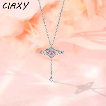 Women's Day Sale-Angel Wings Heart Pendant Necklace-SLOOSELYK