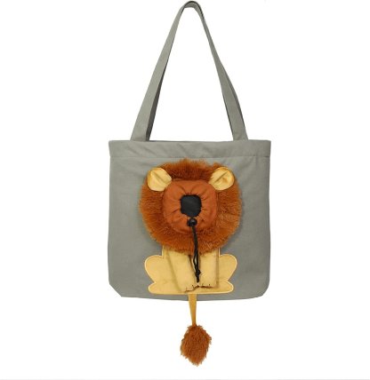Lion-Shaped Pet Canvas Shoulder Bag-SLOOSELYK