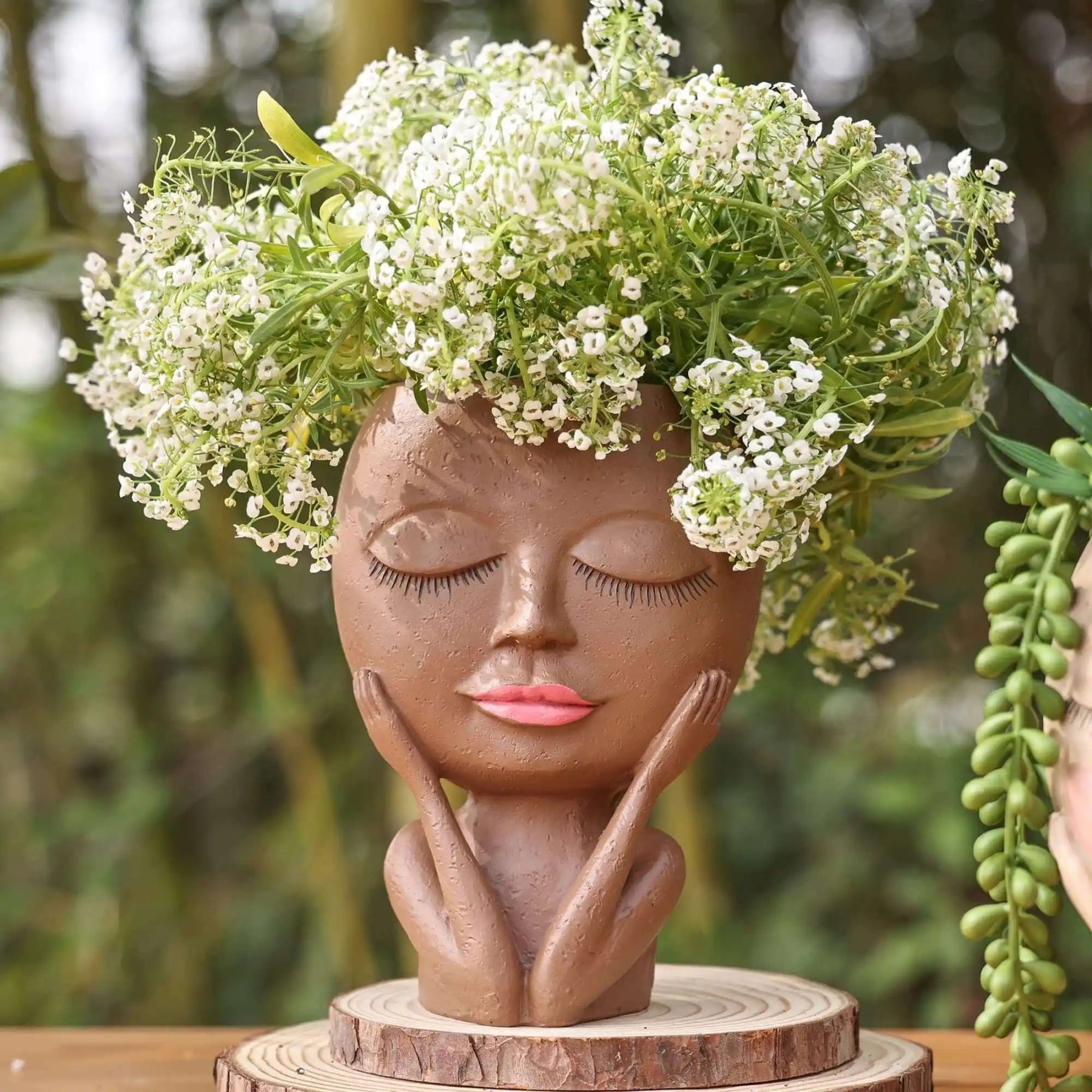 Cute Lady Face Plant Pot-SLOOSELYK