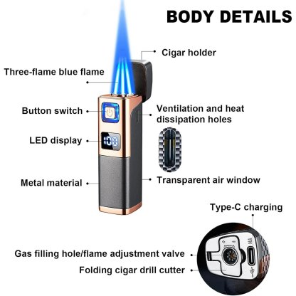 🔥Three-Fire Direct Blue Flame Lighter-SLOOSELYK