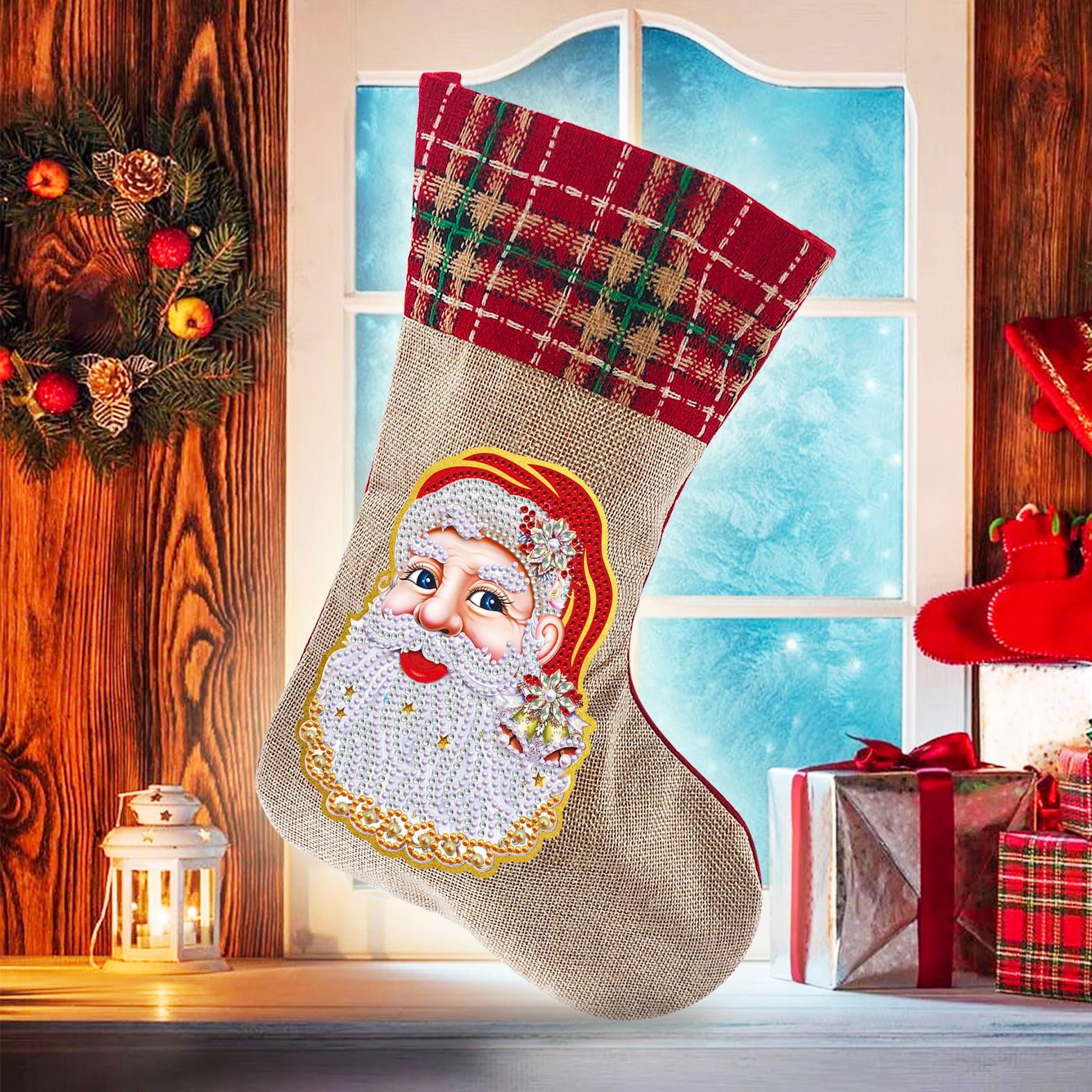 (🎁🔥HOT SALE - 49% OFF) 5D Diamond Painting Xmas Rhinestone Sock Embroidery Mosaic Gift Bag-SLOOSELYK