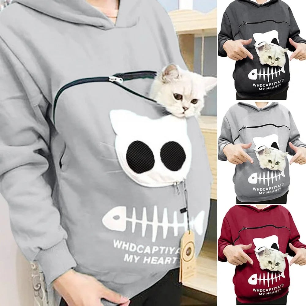 Cat Lovers Hoodie Cuddle Pouch-SLOOSELYK