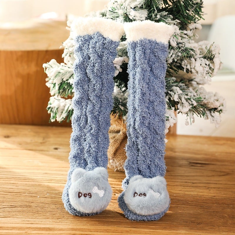 👶A Pair of Baby Cute Coral Fleece Socks-SLOOSELYK