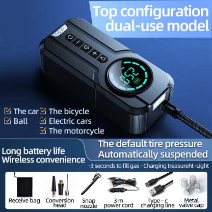 1min Fast Filling Mini Portable Tire Inflator-SLOOSELYK