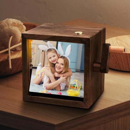 Personalized Flip book Photo Frame, Custom Hand-Cranked Wooden Animation Album-SLOOSELYK