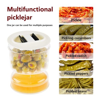 Pickle and Olives Jar Container with Strainer-SLOOSELYK