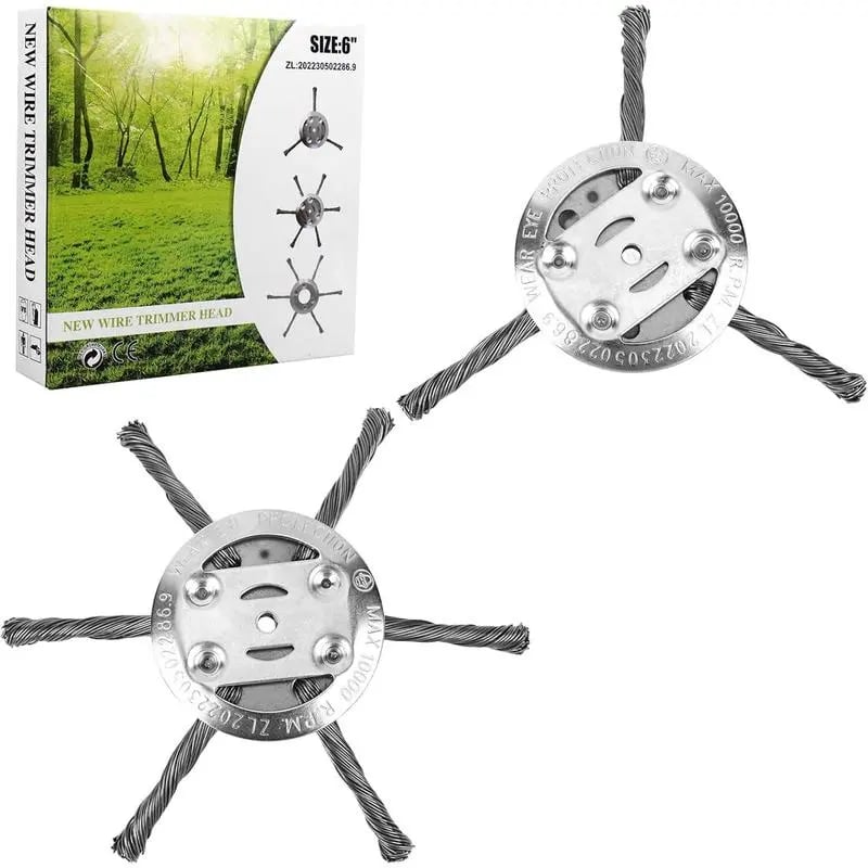 Universal Steel Wire Trimmer Head Replacement-Heavy-Duty Weed Brush Cutter