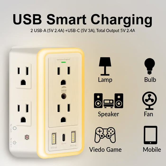✨ Multi Plug Outlet Surge Protector-SLOOSELYK