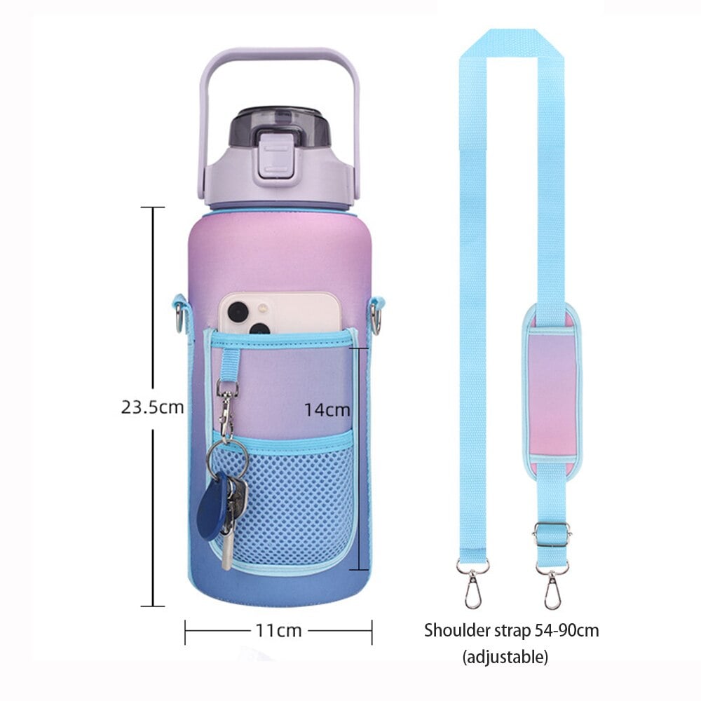 2L Large Capacity Water Bottle with Holder Bag-SLOOSELYK