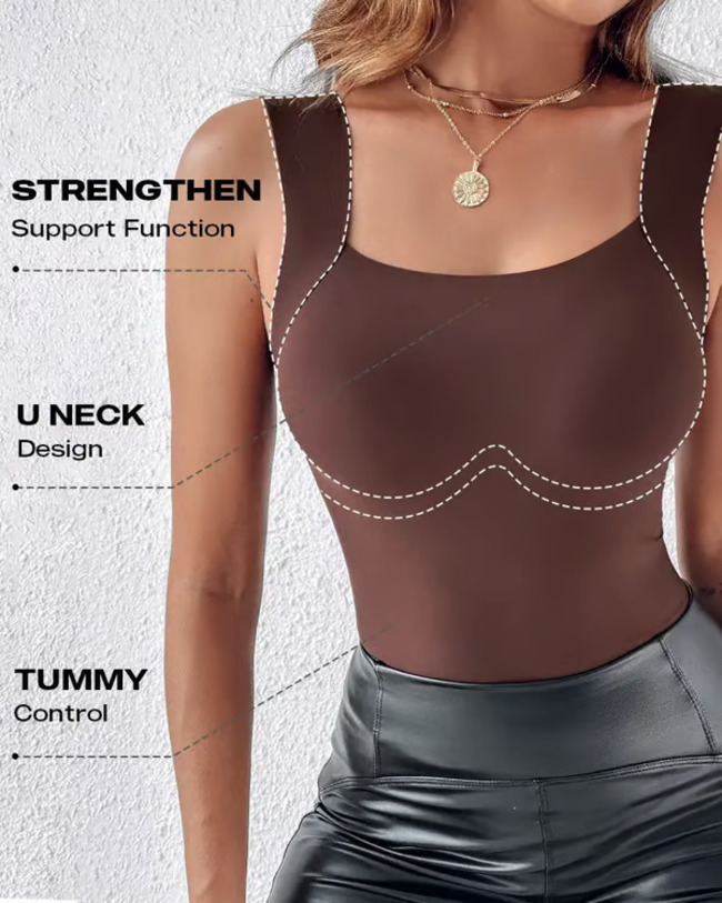 🔥🔥 Last Day 49% Off - U Neck Shapewear Built-in Bra Tank