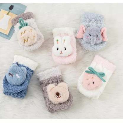 👶A Pair of Baby Cute Coral Fleece Socks-SLOOSELYK