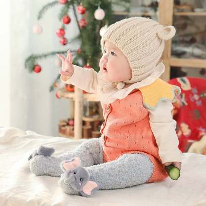 👶A Pair of Baby Cute Coral Fleece Socks-SLOOSELYK