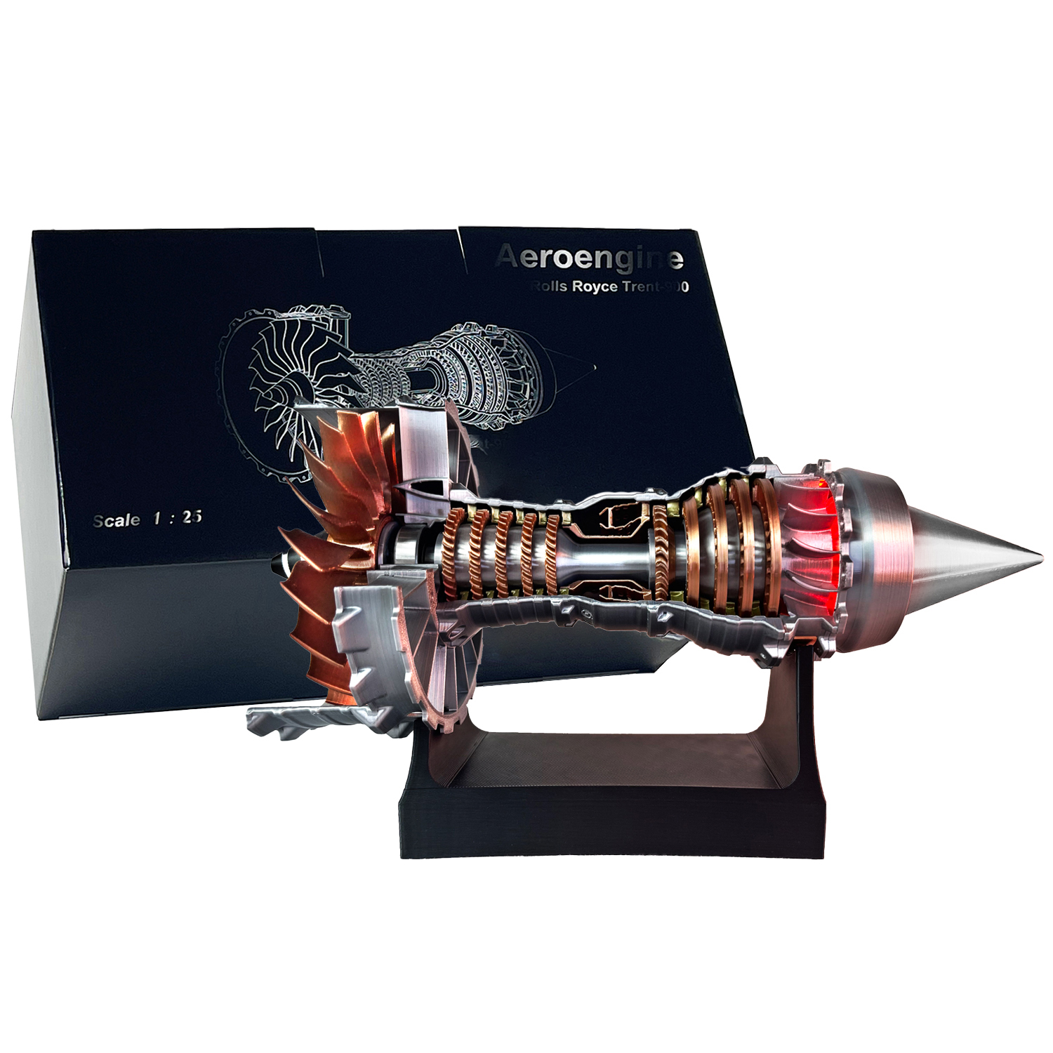 1/25 Simulation Aircraft Turbojet Engine Rotatable Model (11in/28cm)-SLOOSELYK