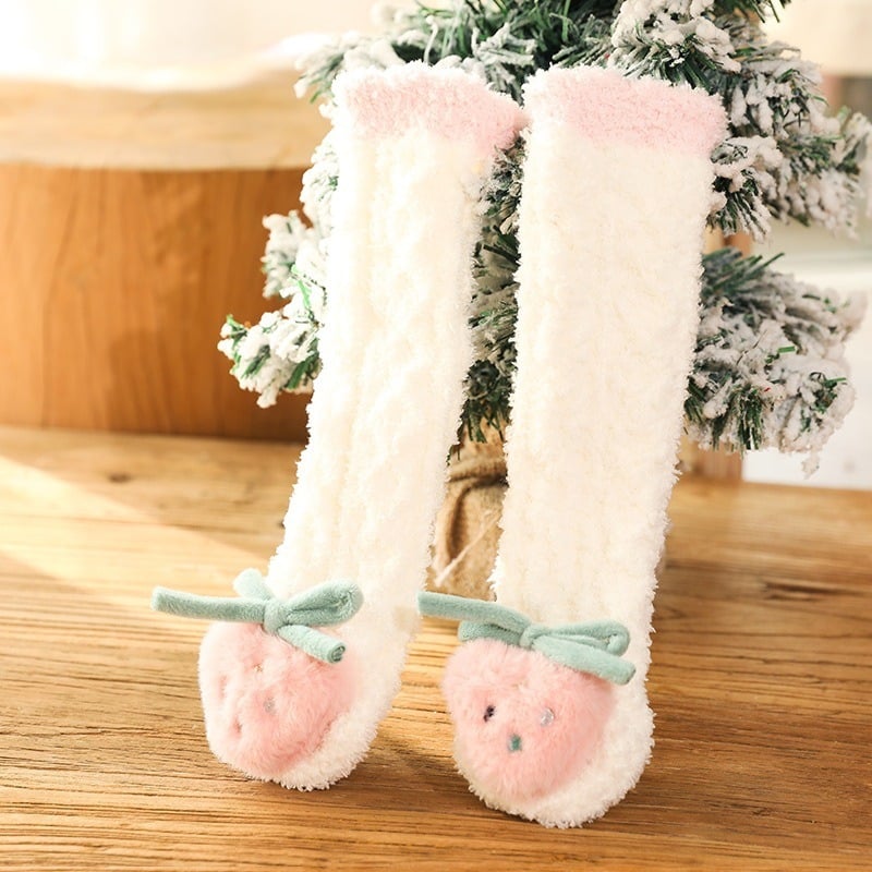 👶A Pair of Baby Cute Coral Fleece Socks-SLOOSELYK