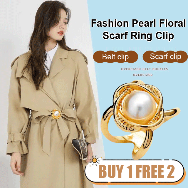 Women's Elegant Pearl Floral Scarf Ring Clip-BUY 2 GET 1 FREE-SLOOSELYK