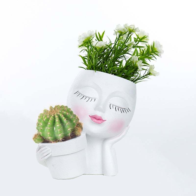 Cute Lady Face Plant Pot-SLOOSELYK