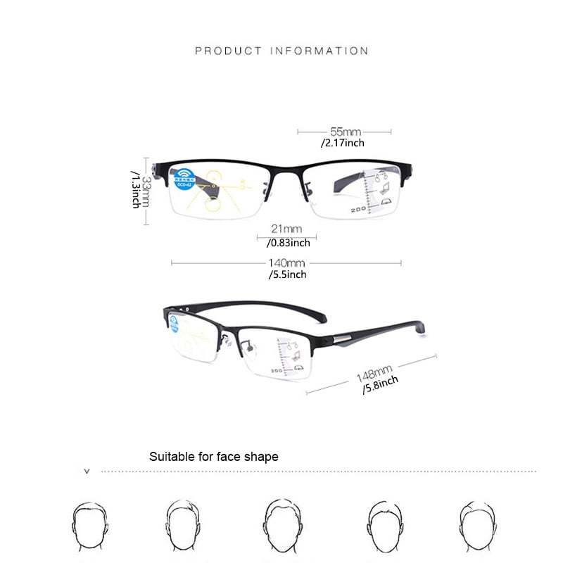MENS FASHION TITANIUM ULTRA-LIGHT SHOCKPROOF IMPACT-RESISTANT READING GLASSES-SLOOSELYK