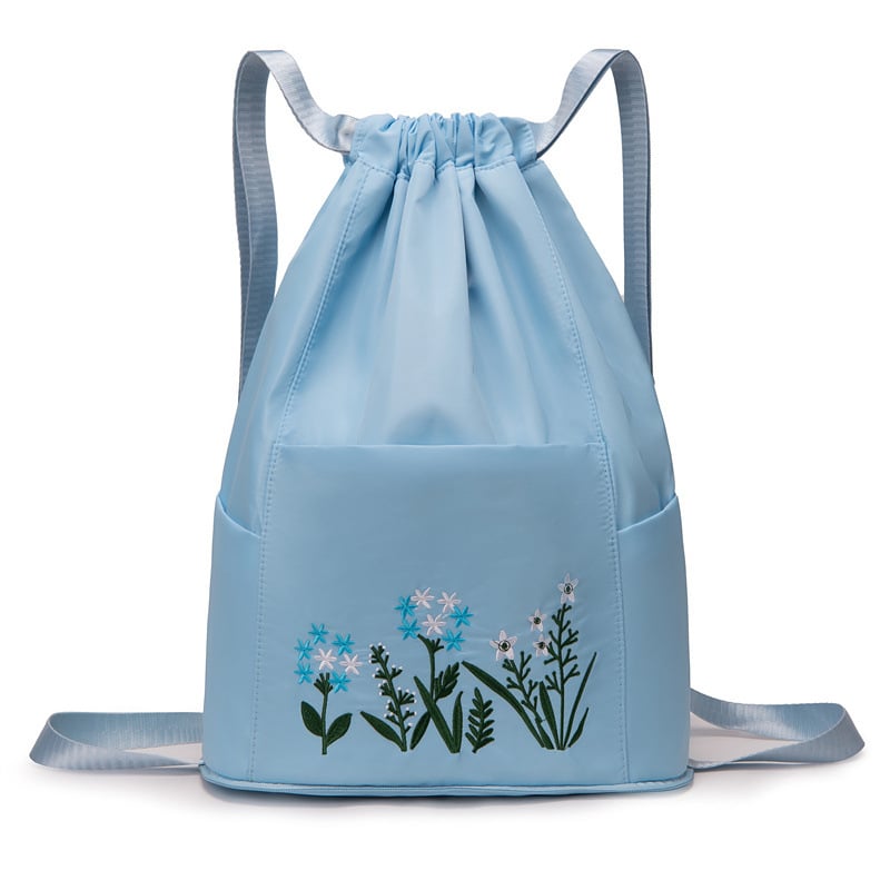🔥49% OFF🔥Foldable Waterproof Drawstring Large Capacity Embroidered Backpack-SLOOSELYK