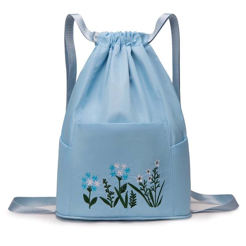 🔥49% OFF🔥Foldable Waterproof Drawstring Large Capacity Embroidered Backpack-SLOOSELYK
