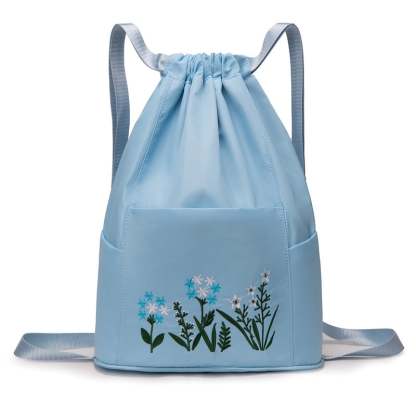 🔥49% OFF🔥Foldable Waterproof Drawstring Large Capacity Embroidered Backpack-SLOOSELYK
