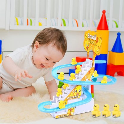 Funny Automatic Stair-Climbing Ducklings Cartoon Race Track Set-SLOOSELYK