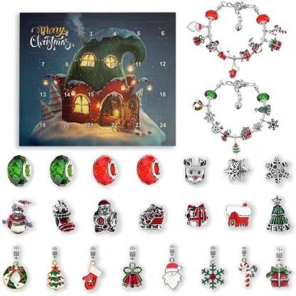 (🎁Early Christmas Sale- 48% OFF🎁) 24 Days Countdown Calendar DIY Christmas Advent Calendar Bracelets Set-SLOOSELYK