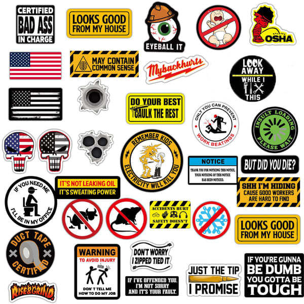150pcs Hard Hat Stickers Pack(DIRTY) - Perfect for Helmets, Toolboxes..-SLOOSELYK