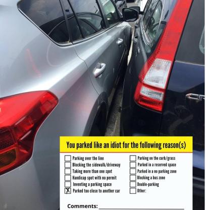 You Parked Like an Id10t Cards (100 cards)-SLOOSELYK