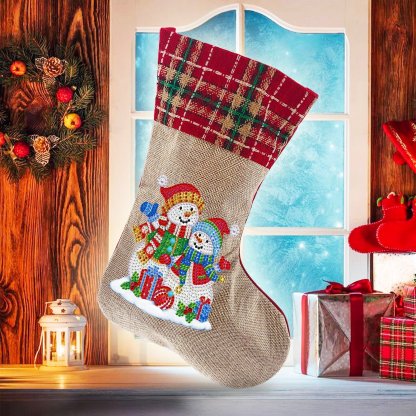 (🎁🔥HOT SALE - 49% OFF) 5D Diamond Painting Xmas Rhinestone Sock Embroidery Mosaic Gift Bag-SLOOSELYK