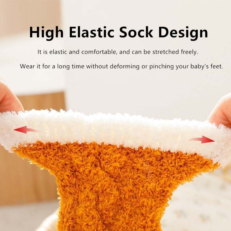 👶A Pair of Baby Cute Coral Fleece Socks-SLOOSELYK