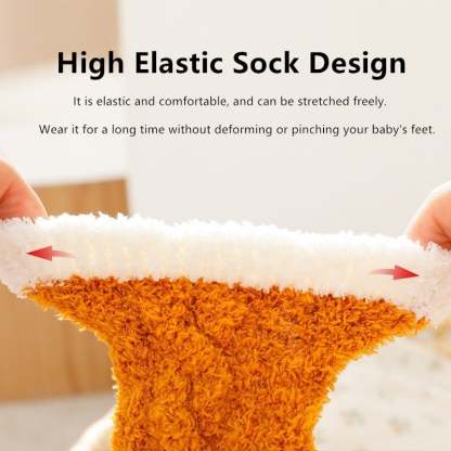 👶A Pair of Baby Cute Coral Fleece Socks-SLOOSELYK