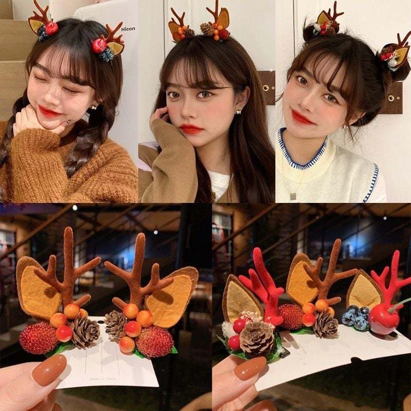 (🎁Christmas Hot Sale- 48% OFF🎁) Reindeer Antlers Xmas Hair Clip-SLOOSELYK