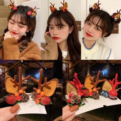 (🎁Christmas Hot Sale- 48% OFF🎁) Reindeer Antlers Xmas Hair Clip-SLOOSELYK