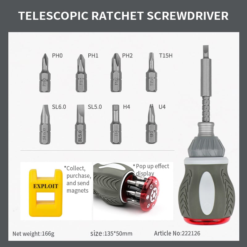 13 In 1 Mini Ratcheting Screwdriver Kit-SLOOSELYK