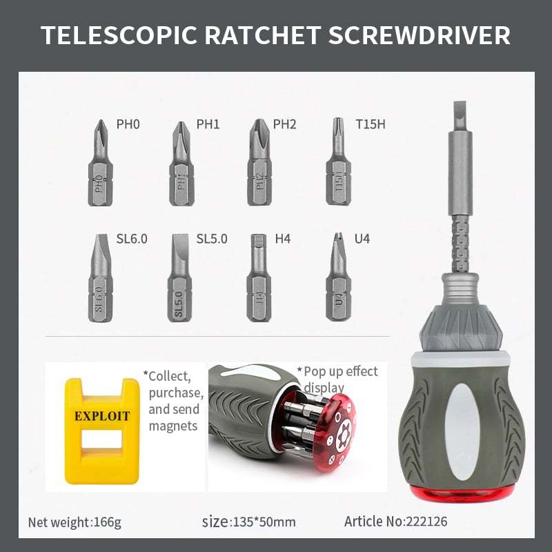 13 In 1 Mini Ratcheting Screwdriver Kit-SLOOSELYK