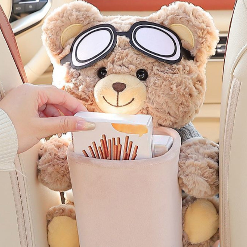 🎁Hot Sale 49% OFF⏳Cute Bear Plush Car Tissue Holder & Storage Bin