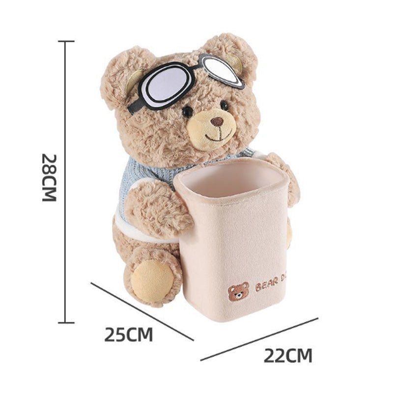 🎁Hot Sale 49% OFF⏳Cute Bear Plush Car Tissue Holder & Storage Bin
