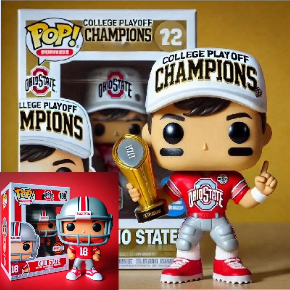 POP!Funko-Resin OHIO STATE COLLEGE PLAY OFF CHAMPIONS DOLL