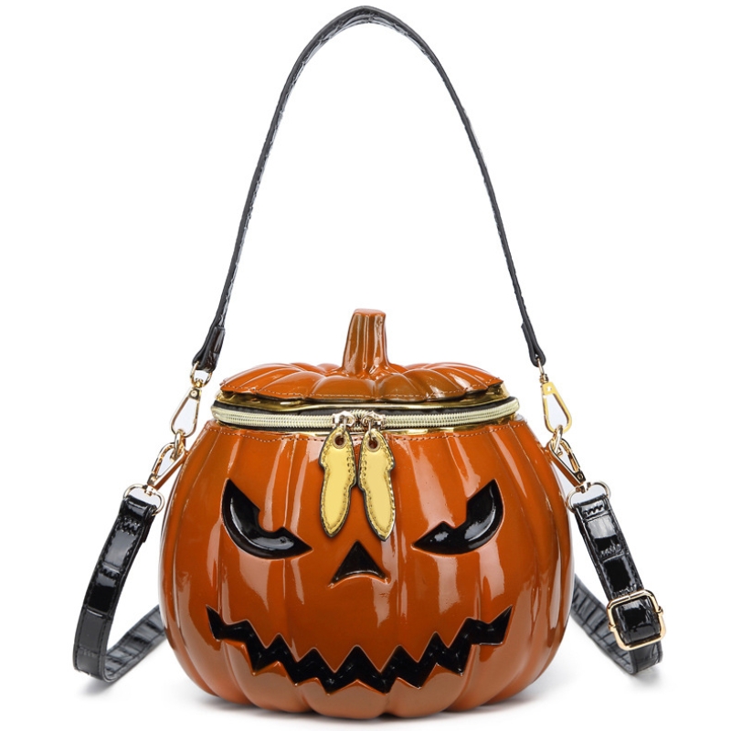 Halloween Pumpkin Crossbody Bag – Halloween Shoulder Bag with Adjustable Strap