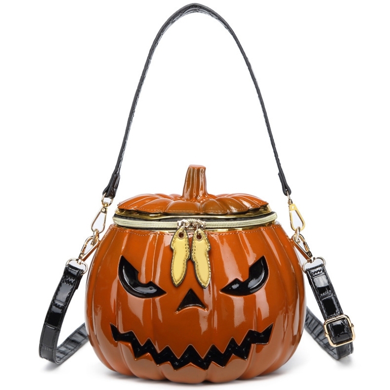 Halloween Pumpkin Crossbody Bag – Halloween Shoulder Bag with Adjustable Strap