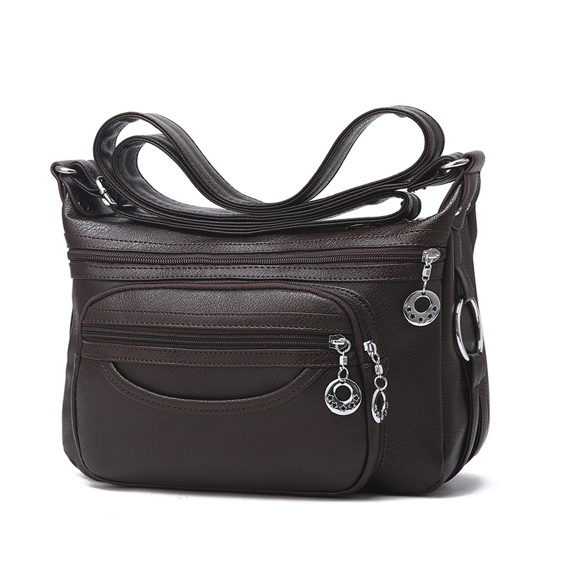 Women's Soft Leather Crossbody Shoulder Bag – Lightweight Everyday Purse