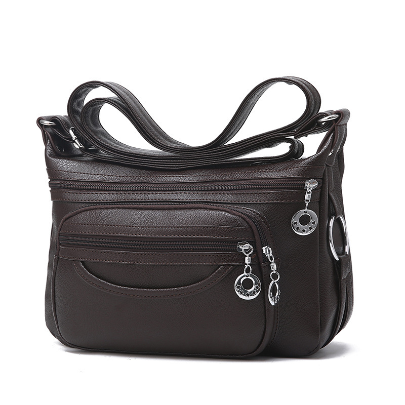 Women's Soft Leather Crossbody Shoulder Bag – Lightweight Everyday Purse