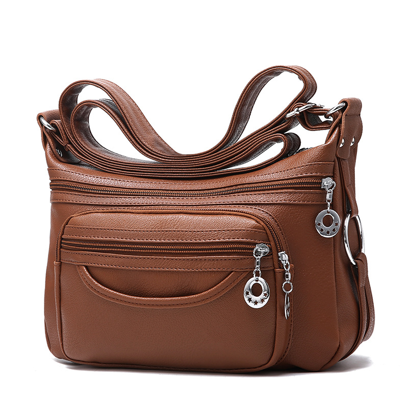 Women's Soft Leather Crossbody Shoulder Bag – Lightweight Everyday Purse
