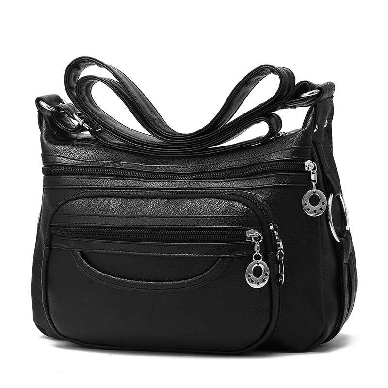 Women's Soft Leather Crossbody Shoulder Bag – Lightweight Everyday Purse