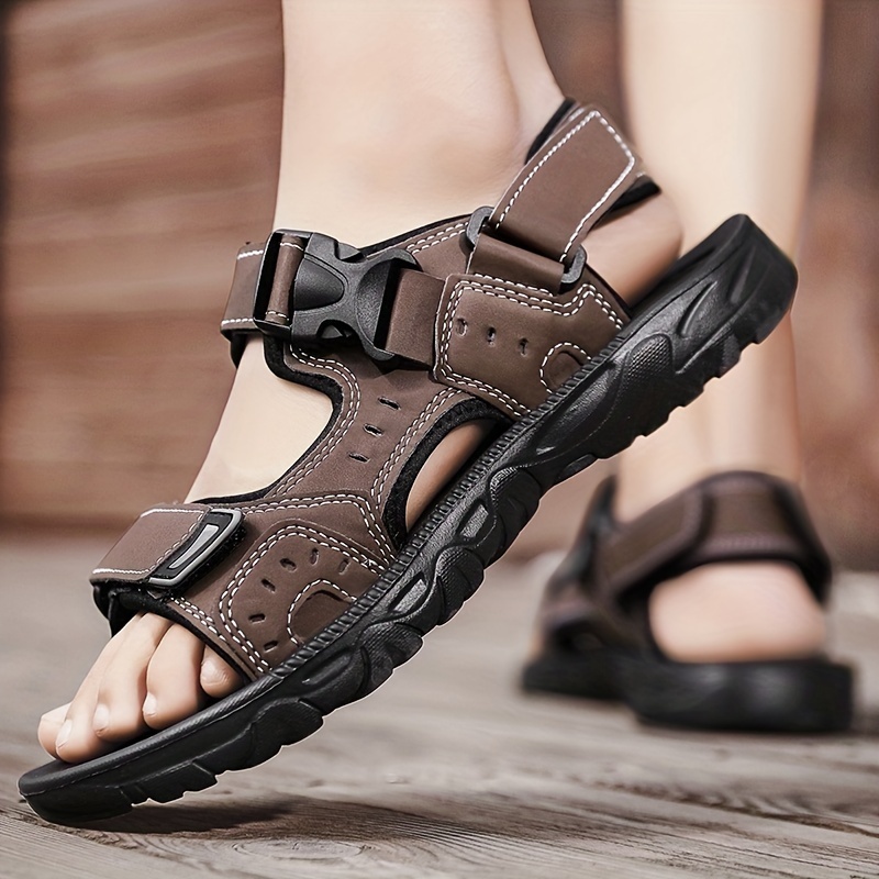 Men’s Durable Outdoor Sandals – Non-Slip Buckle Hiking & Beach Shoes
