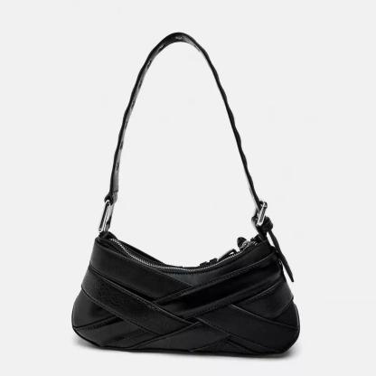 Women's Vintage Moto Shoulder Bag – Retro Buckle Hobo Purse