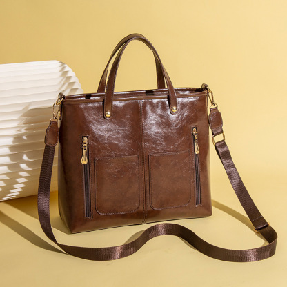 Women’s Vintage Tote Bag – Elegant Spacious Handbag for Everyday Use