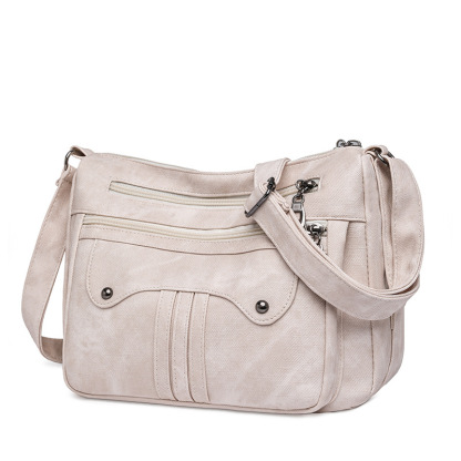 Women’s Multi-Zip Shoulder Bag – Lightweight Vintage Crossbody Purse